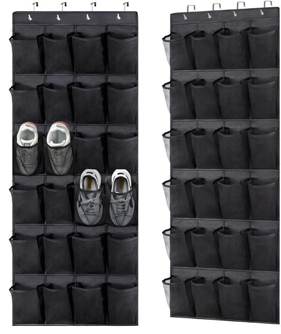 Organizzatore per scarpe appeso, 24 cassette, spazio risparmiato, organizzatore per scarpe per la porta con 24 cassette extra grandi, organizzatore per scarpe appeso per la stanza.