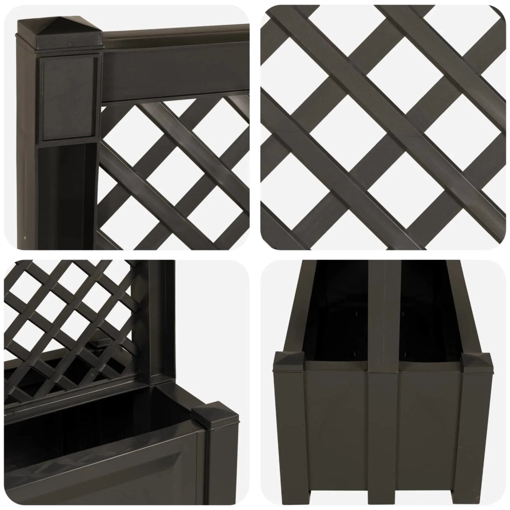 Grande vaso con trellis Antracite 99,5 x 43 x 133,5 PP