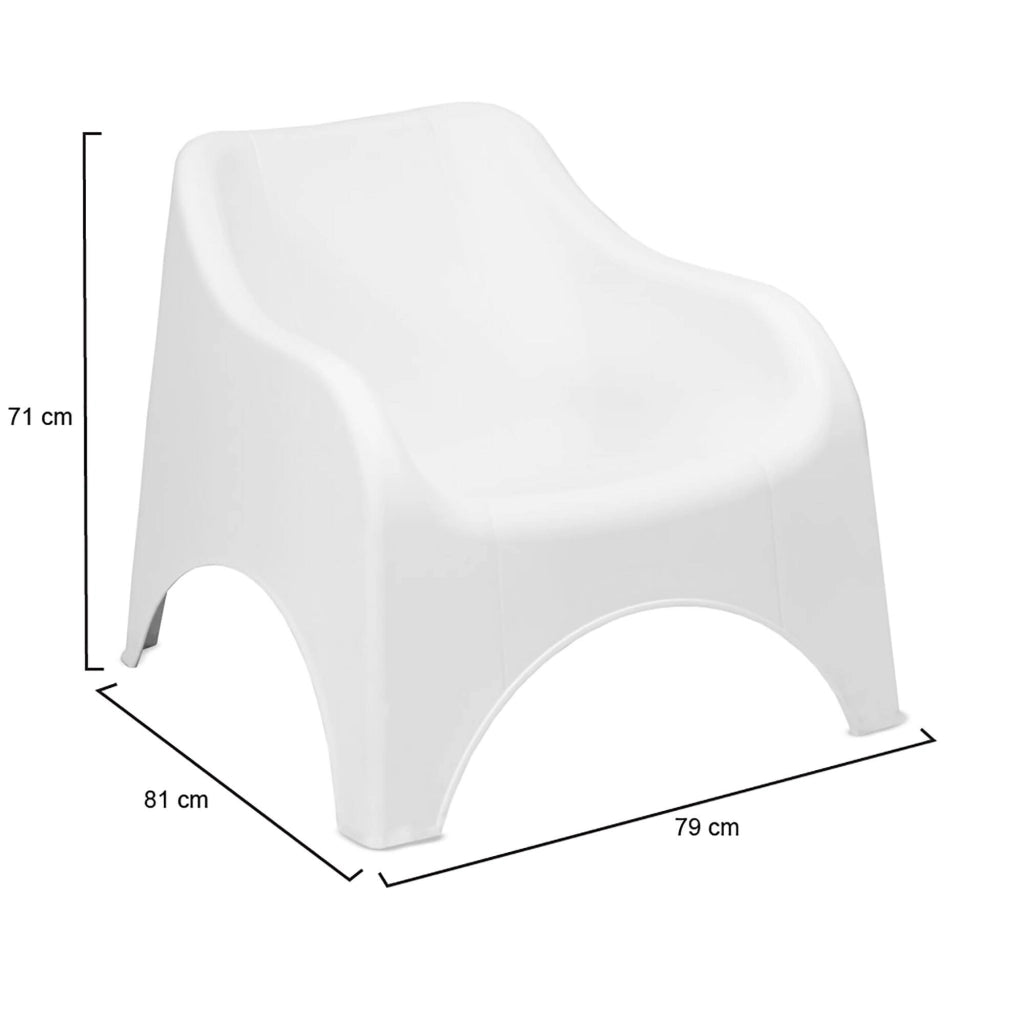 Agri, Poltrona da Esterno una Sedia Made in Italy, 81x79 cm Bianco