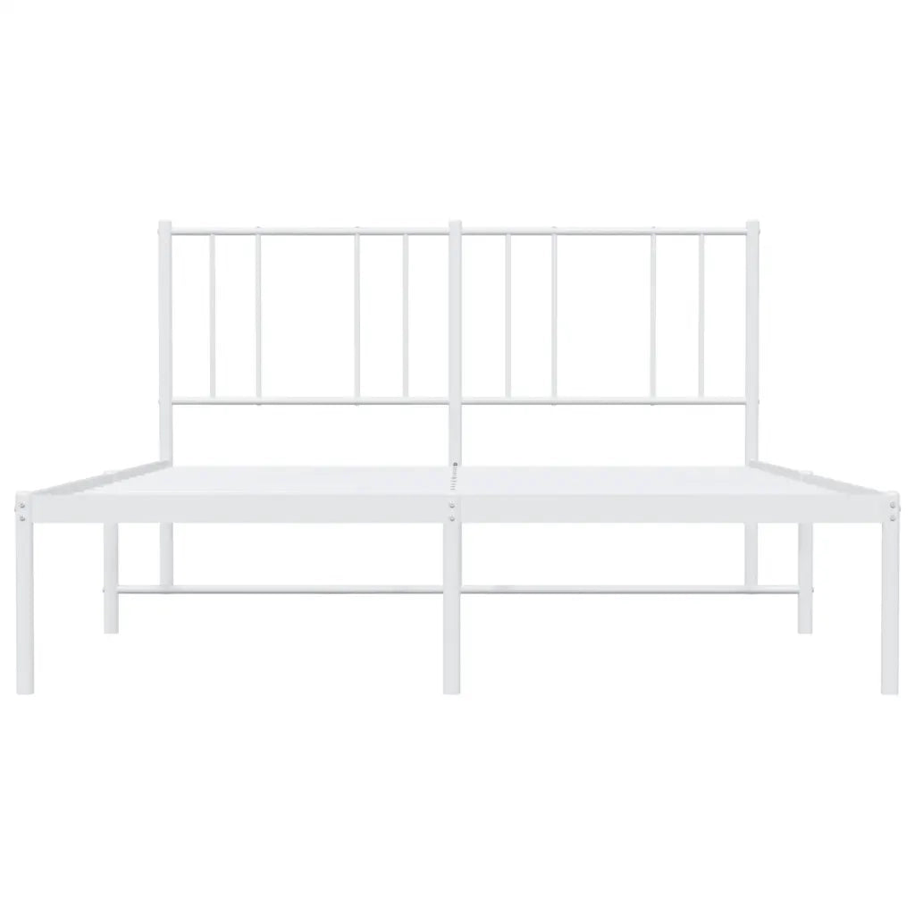 Giroletto con Testiera-Struttura Letto con testiera Metallo Bianco 140x200 cm 964403