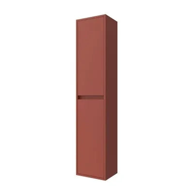 Colonna bagno sospesa 140 cm rosso satinato ripiani regolabili Gaya