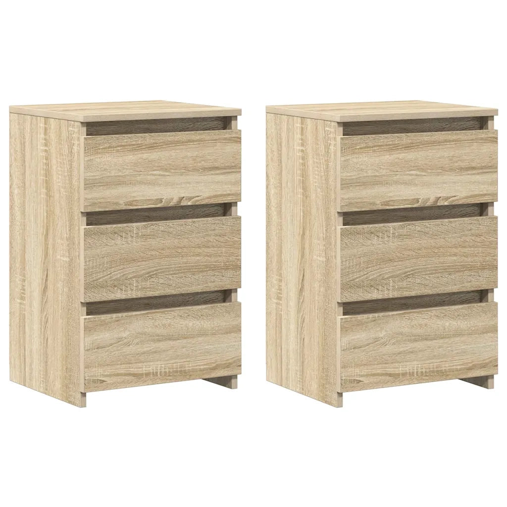 Comodini 2 pz-Set di 2 Tavolino da notte Rovere Sonoma 40x35x62,5 cm in Legno Multistrato