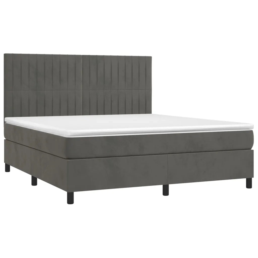 Letto a Molle con Materasso e LED Grigio Scuro 160x200 cmcod mxl 99112