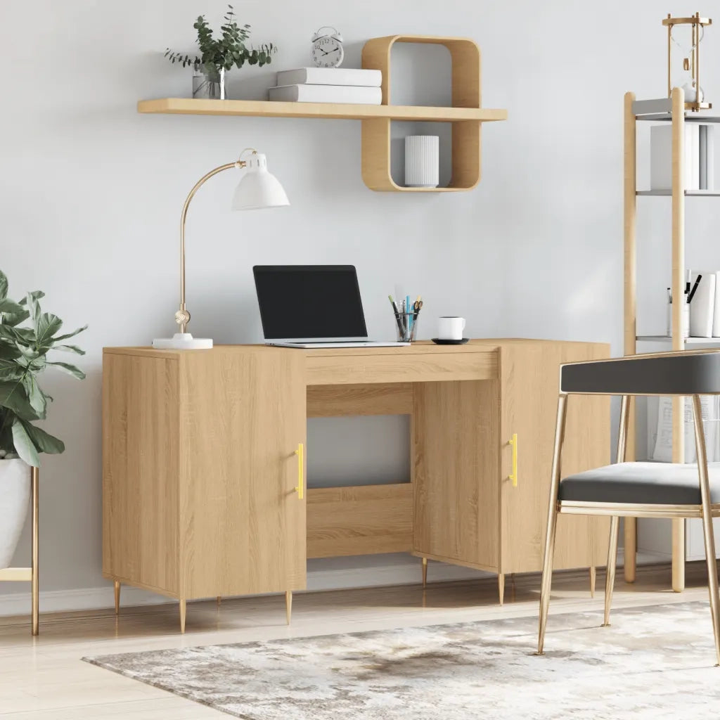 Scrivania | Tavolo da Ufficio Rovere Sonoma 140x50x75 cm in Legno Multistrato
