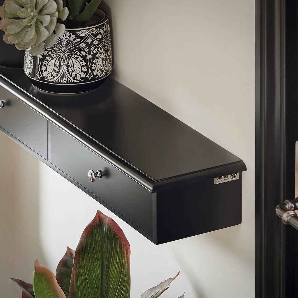Mensola Da Muro Libreria Mensola Con Cassetto Con Cassetti Nero FRG43-SCH SoBuy
