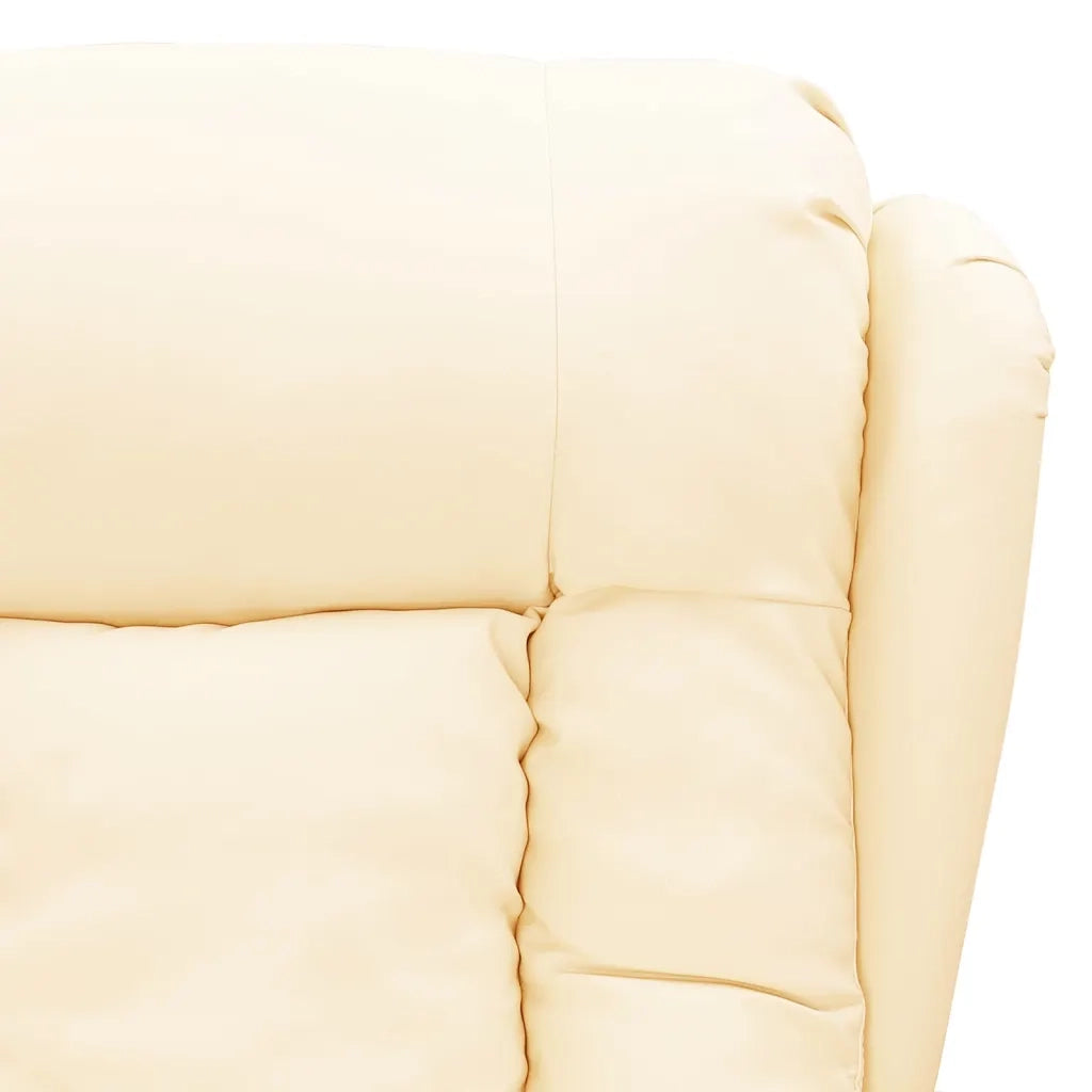 Poltrona Reclinabile Crema in Similpelle 339071