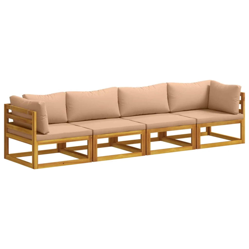 Set di divani 4 pz Naturale Legno di Acacia Massello 3417284