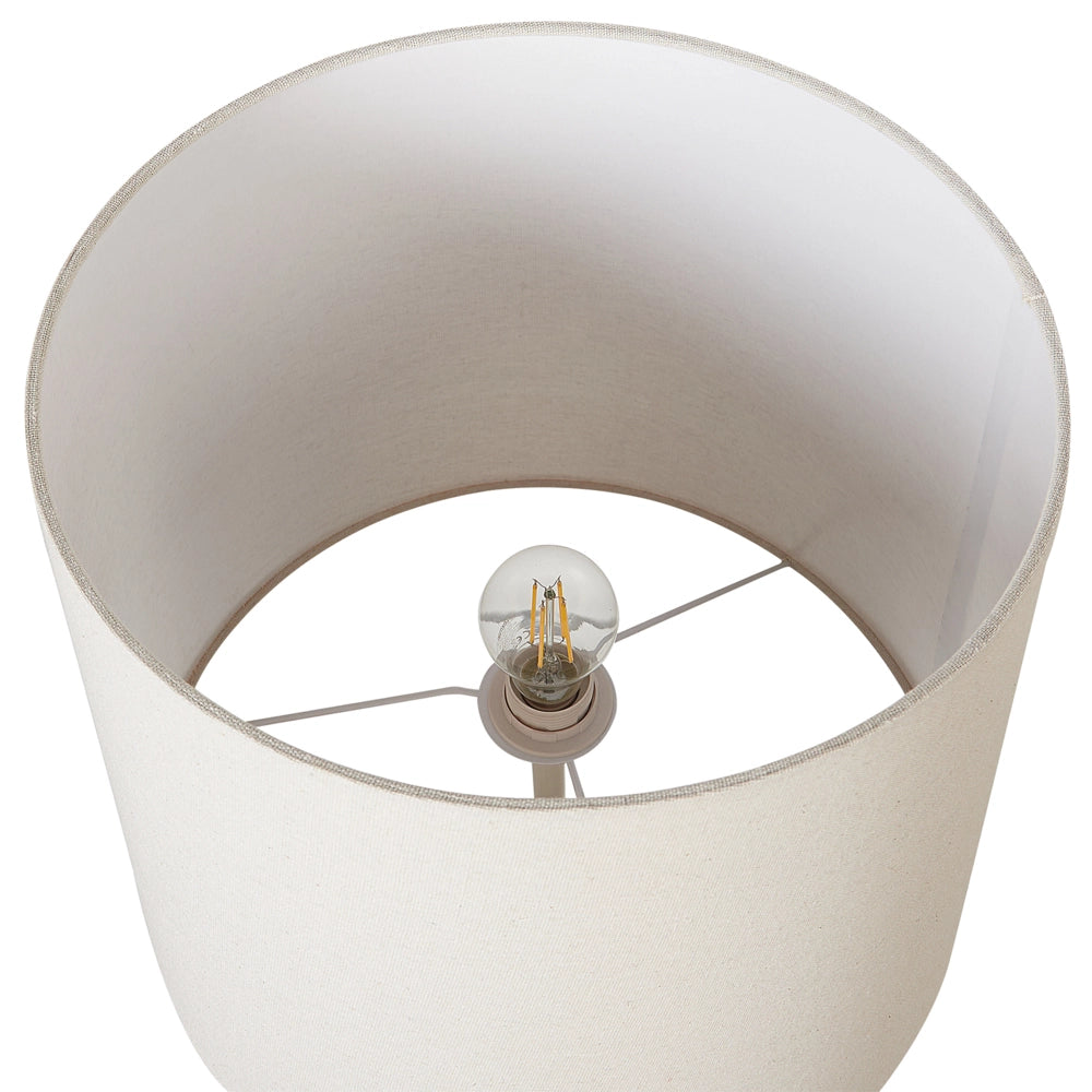 Lampada da terra moderna con paralume in lino e base in metallo con dettagli in bianco ufficio soggiorno camera da letto