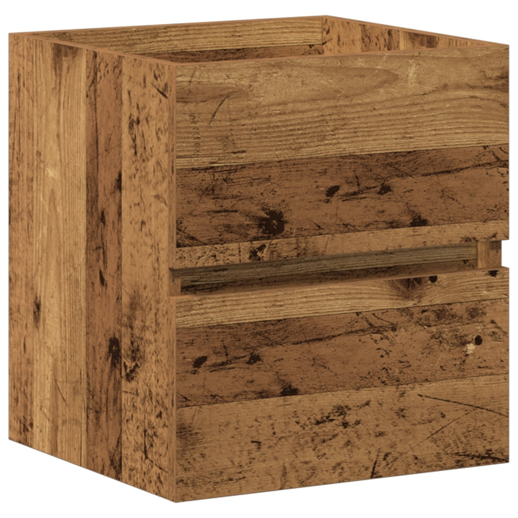 Mobile con Lavabo Integrato in Rovere Nero in Legno Compatto