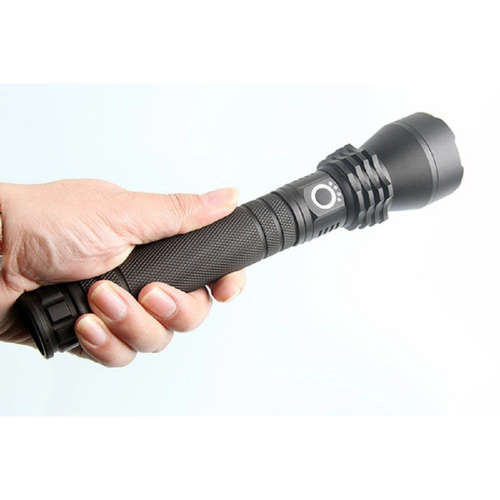 Trade Shop - Torcia Lampada Led Cree P50 Ricaricabile 2000 Lumen 80000 W Zoom Doppia Batteria -