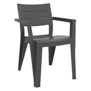 Sedia da Giardino Julie Polipropilene Graphite Braccioli Uv
