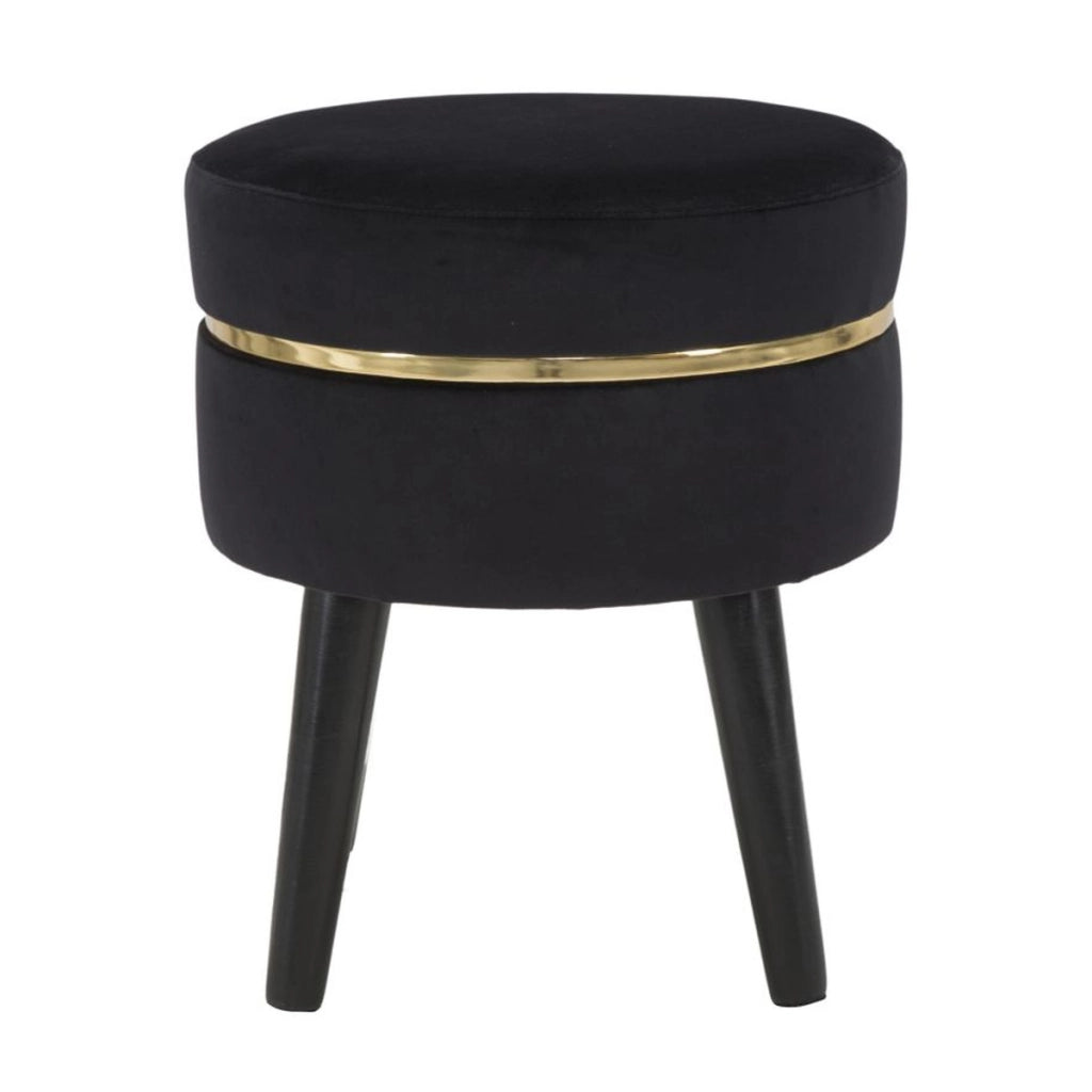 Sgabello Basso VKH460, Nero, Legno, 35x35x40,5 cm