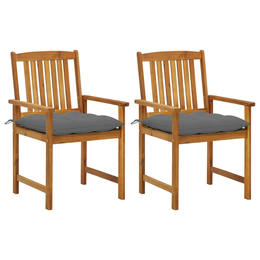 Sedie da Giardino con Cuscini 2 pz in Massello di Acacia cod mxl 7904