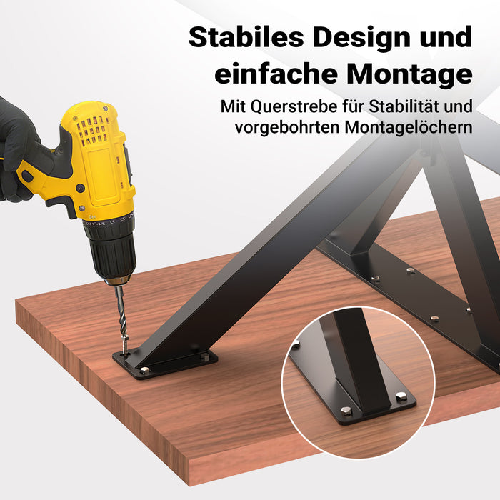 Telaio tavolo a gambe incrociate in acciaio 71x78x150cm nero struttura tavolo a ragno