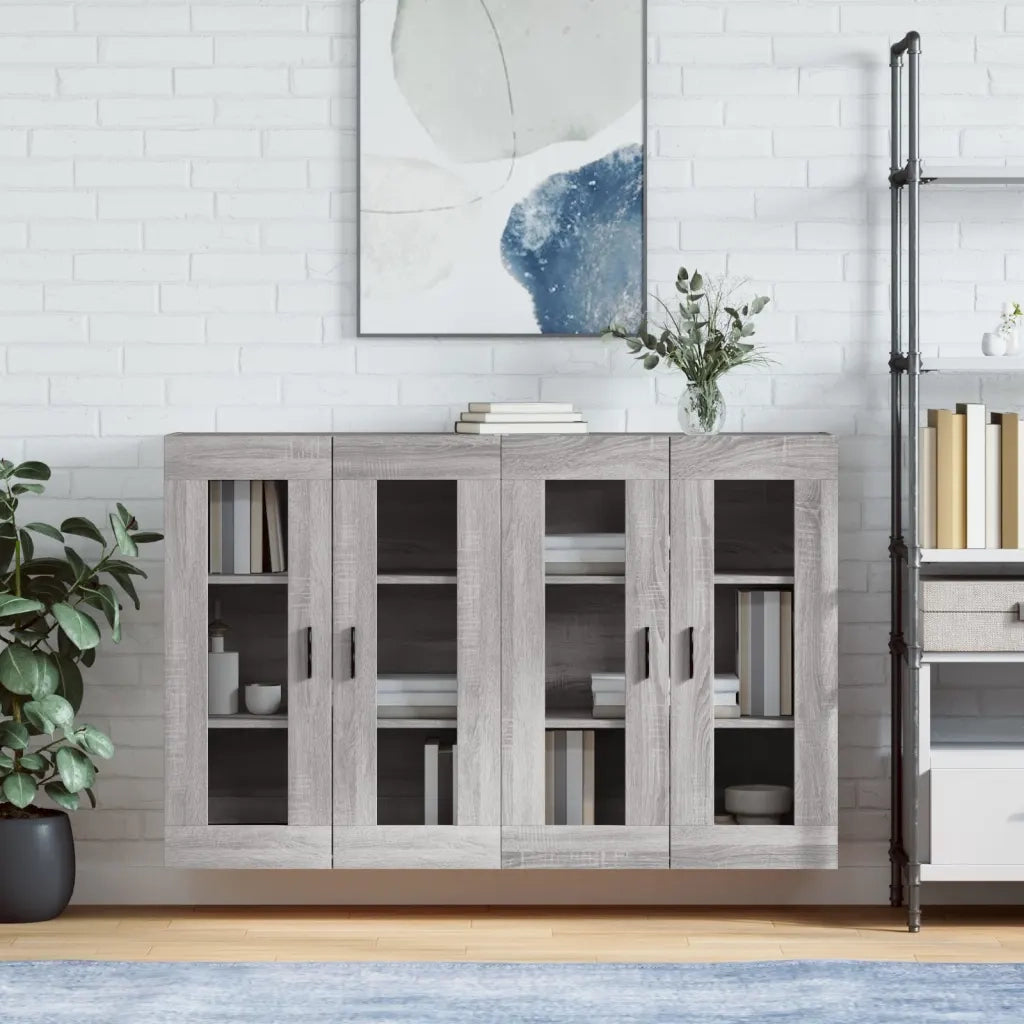 Armadietti a Parete 2 pz Grigio Sonoma in Legno Multistrato CFW2222450