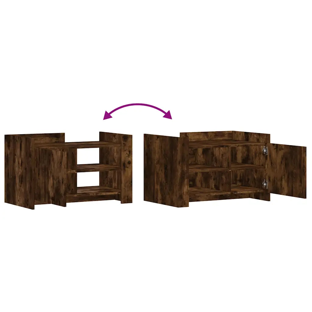 vidaXL Tavolino da Salotto Rovere Fumo 80x50x50cm in Legno Multistrato