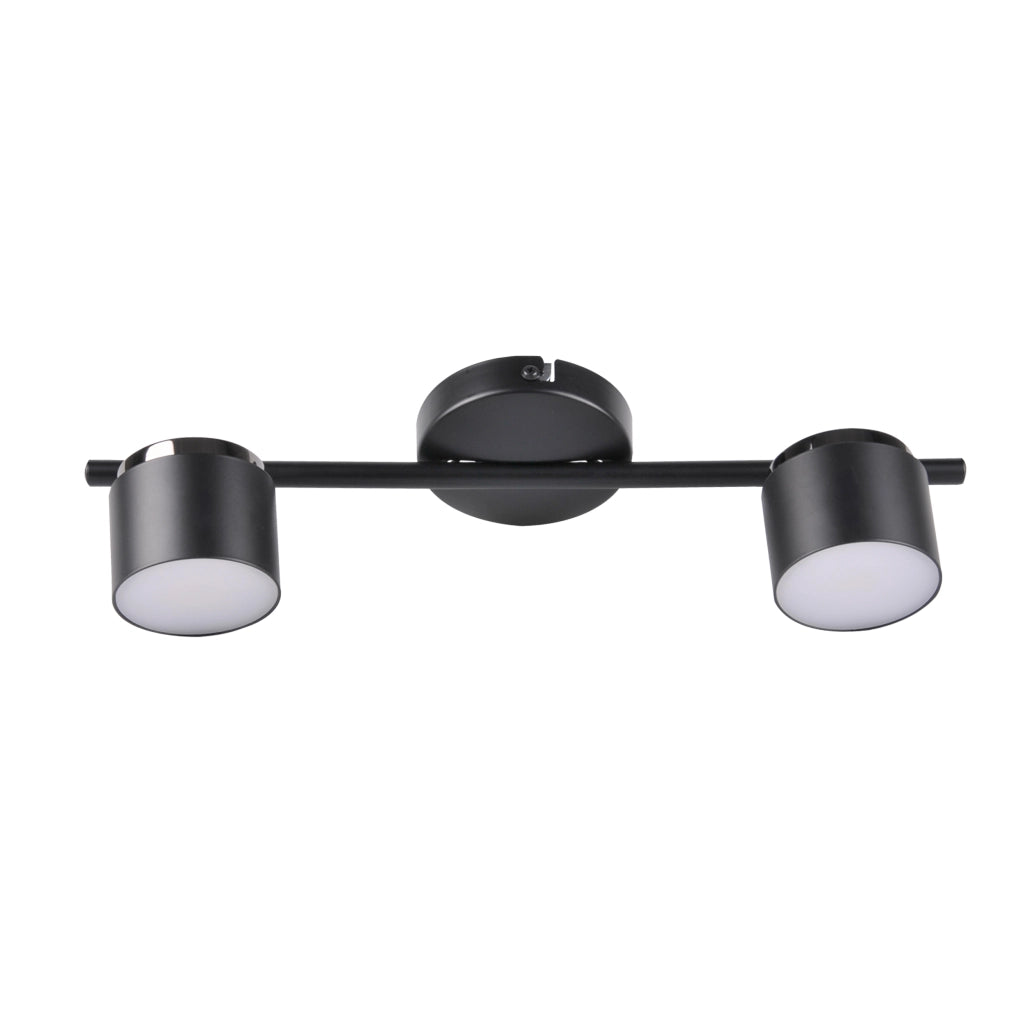 Applique-plafoniera LED orientabile 2 luci nera 3000K Polux Kubik