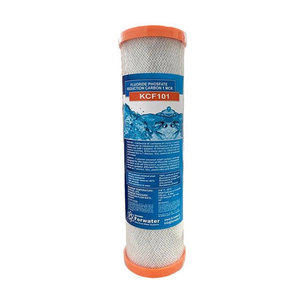 Forwater KCF101 - Cartuccia al carbone 1mcr per la riduzione di fluoruri, fosfati e piombo