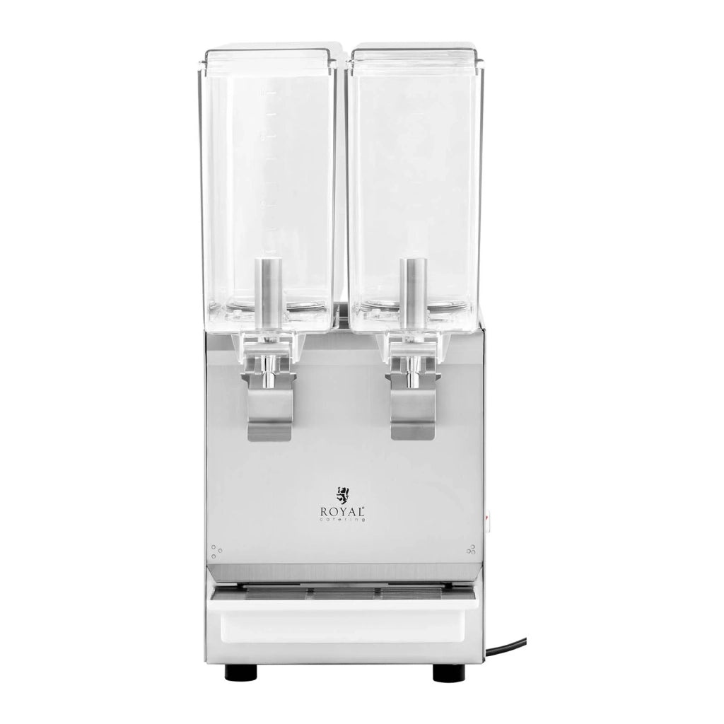 Distributore di bevande refrigerato 2 x 10 litri fontana di succhi con rubinetto (capacità: 2 x 10 litri potenza: 290 watt funzioni: refrigerazione agitazione) 14_0005302