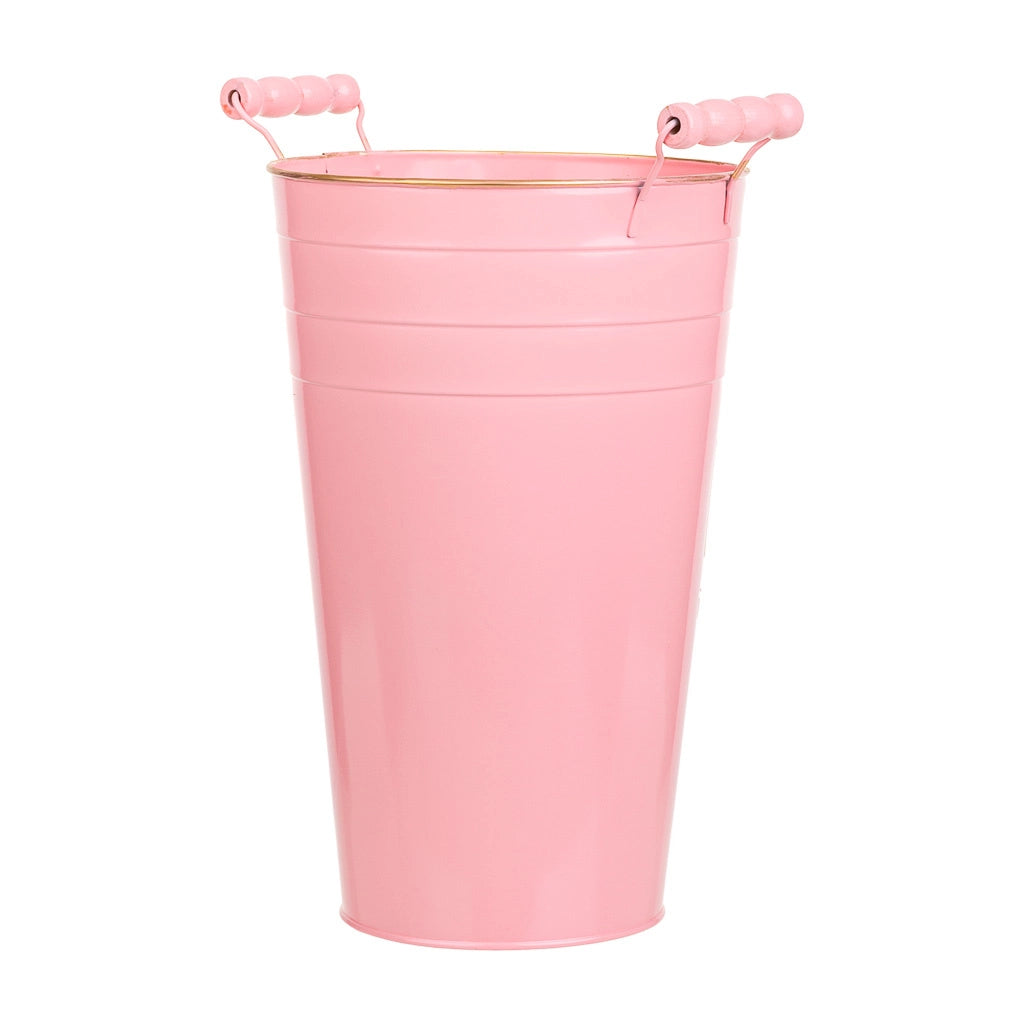 Vaso in metallo rosa 24xd19x30/32,5hb:13