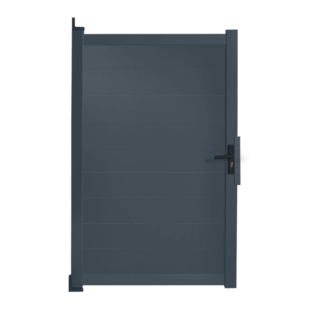 IDMarket - Porta a battente 100 x 160 cm in alluminio grigio antracite