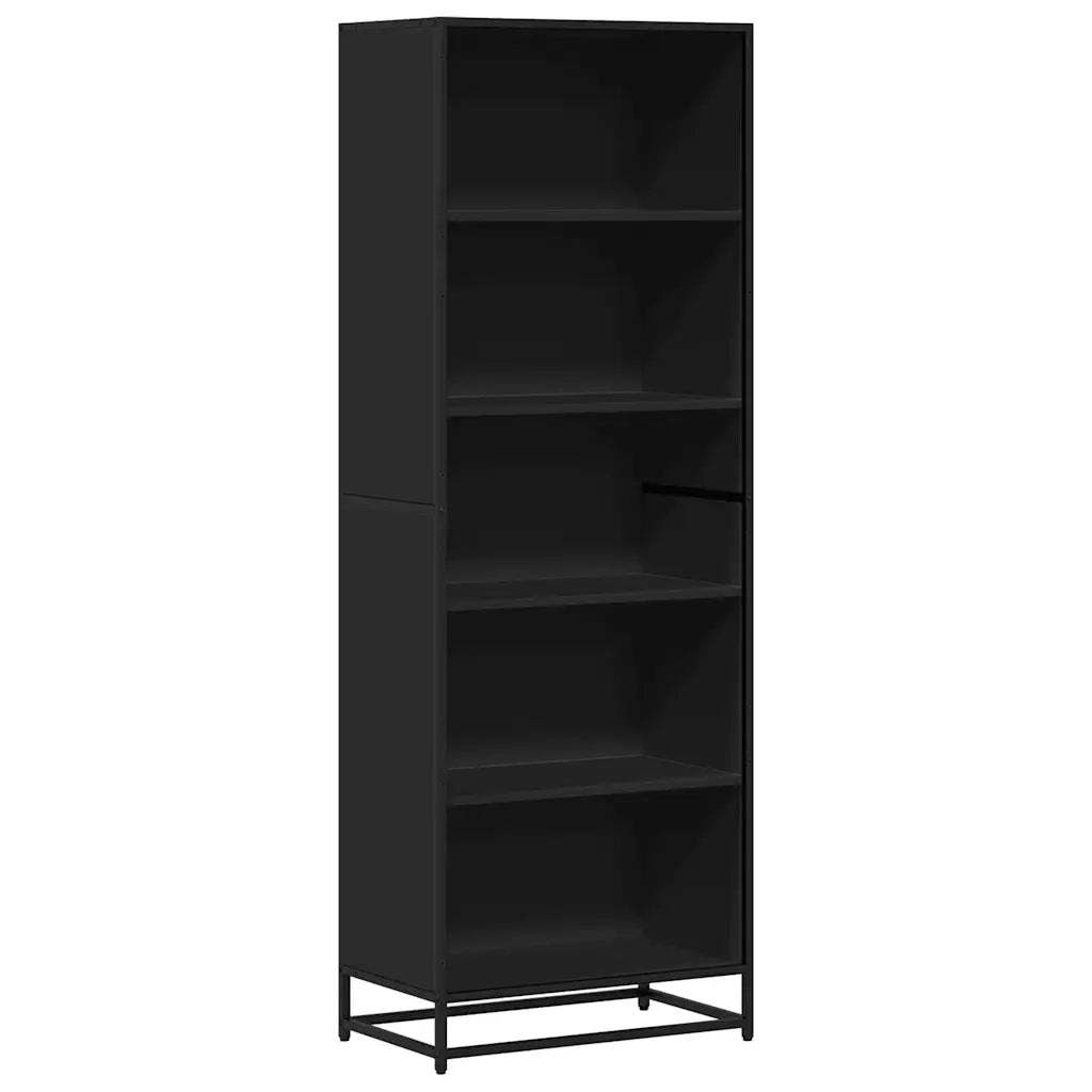 Libreria-Scaffale per Libri-Mobile di Stoccaggio Nera 60x35x170,5 cm in Truciolato
