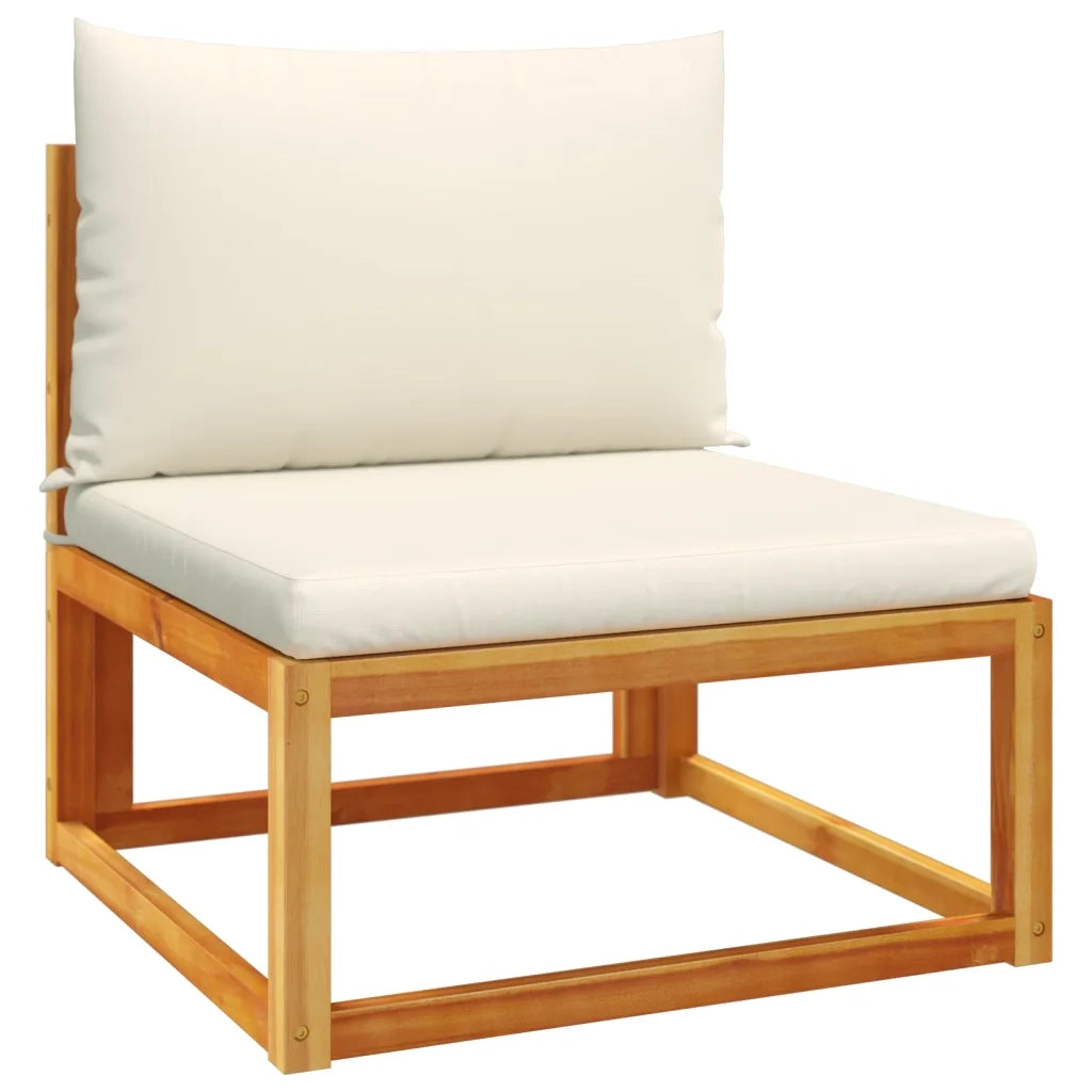 Set di divani da giardino 5 pezzi con cuscini in legno di acacia e rattan