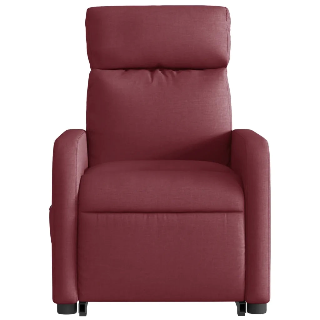 Poltrona | Sedia Relax Alzapersona Reclinabile Elettrica Rosso Vino Tessuto