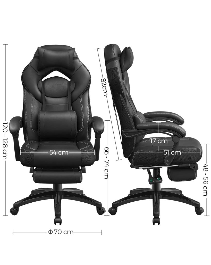 Sedia da gioco ergonomica nera altezza regolabile portata 150 kg 12_0005898