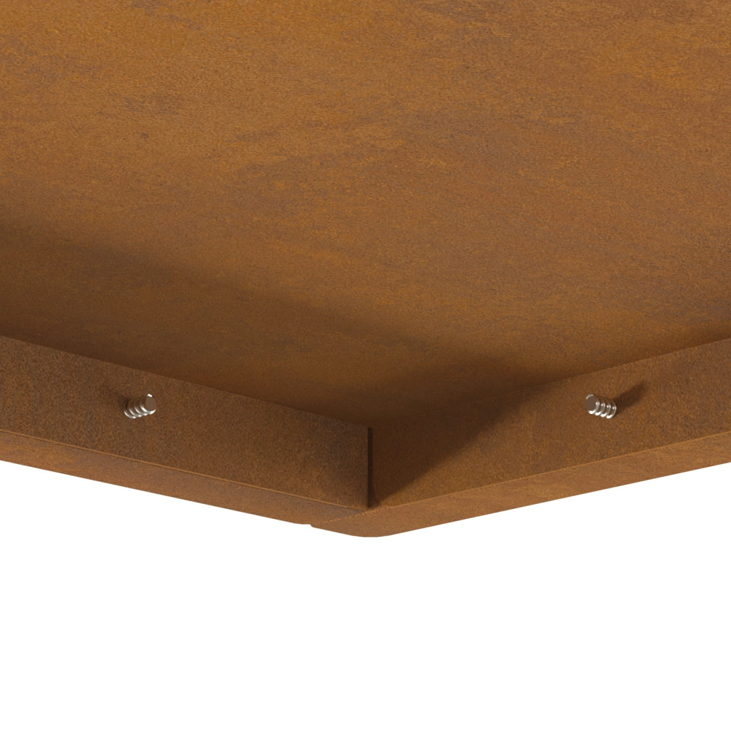 Braciere Quadrato  80x80x40 cm in Acciaio Invecchiato