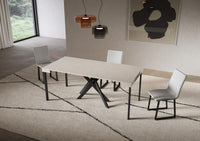 Consolle Allungabile 90-300x40x77 cm Saki Cashmere Gambe Antracite