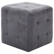 Comodini 2 pz-Set di 2 Tavolino da notte Grigio 30x30x30 cm in Similpelle Scamosciata