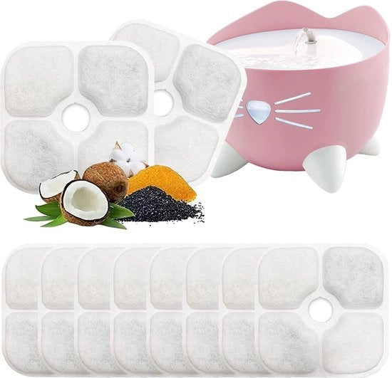 Filtro per Acqua per Animali da Compagnia 10 Pezzi per 2,5 L Filtro per Acqua per Animali Filtro per Acqua per Animali Filtro per Acqua per Animali per Gatti 43717 Filtro per Acqua per Gatti per Casa Animali da Compagnia Fonte d'Acqua per Animali