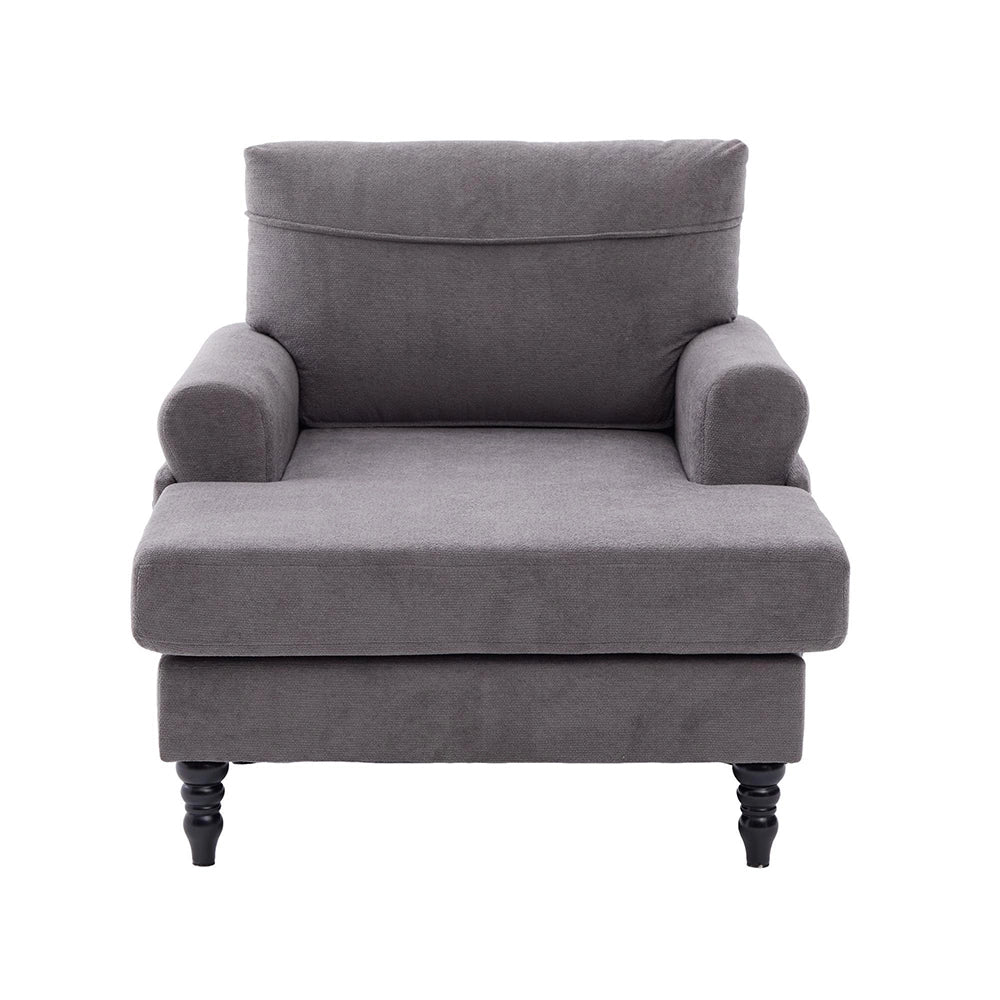 Poltrona reclinabile moderna - Xylo - Tessuto chenille, comoda con braccioli, tasche laterali, piedi in legno