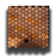 TOP! Piastrella autoadesiva in vero alluminio serigrafato con inserti in Acciaio 30x30cm (sp. 3mm) color BRONZO