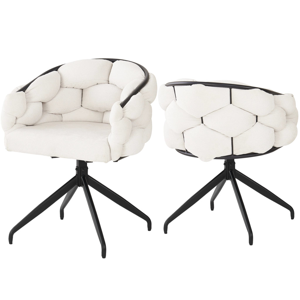 Sedia di lusso girevole 360¡ã - Zephmum- Stile moderno, schienale ergonomico, colore beige