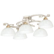 Plafoniera Aurora crema 5 vetri E27 metallo Luminex
