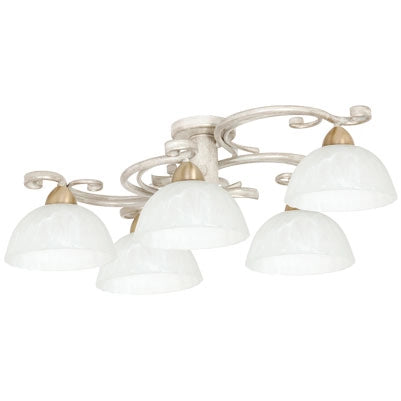 Plafoniera Aurora crema 5 vetri E27 metallo Luminex