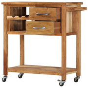 Carrello da Cucina 80x45x91 cm in Legno Massello di Acacia 282754