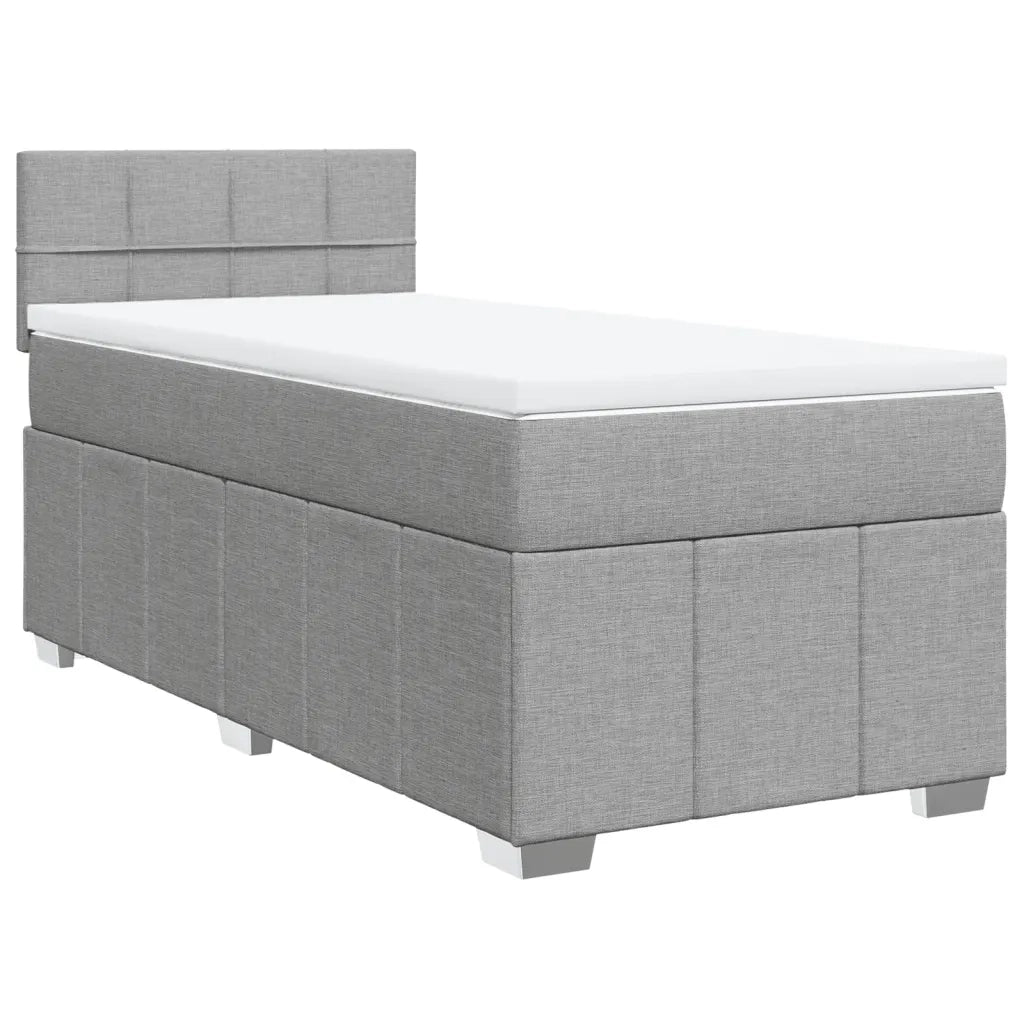 Giroletto a Molle con Materasso Grigio Chiaro 90x190 cm Tessuto