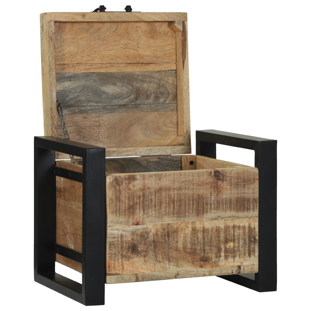 Bauli di stoccaggio  40x30x30cm in legno massello di mango e metallo