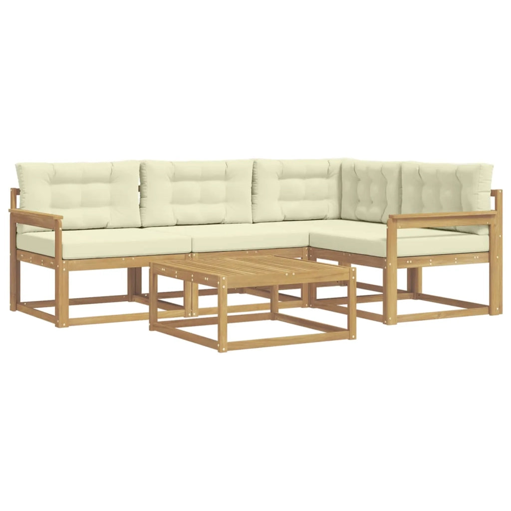 Set di divani da esterno 5 pcs Bianco e Crema 79 x 79 x 37 cm 3386399