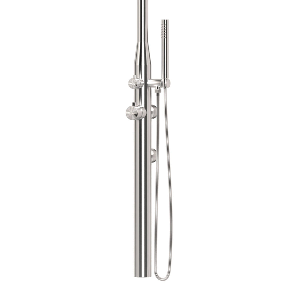 Sined Pula Doccia Per Parete e Esterni Ed Interni In Acciaio 316l Soffione e Doccino Mobile Inox Per Uso Intensivo Interni o Esterni