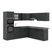 Vicco Cucina angolare completa Casa di campagna antracite/antracite 237 x 60 cm senza piano di lavoro