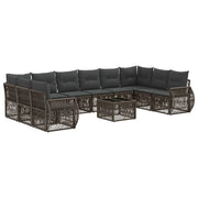 Set Divano da Giardino 11 pcs Grigio e Grigio Scuro polyrattan 3435530