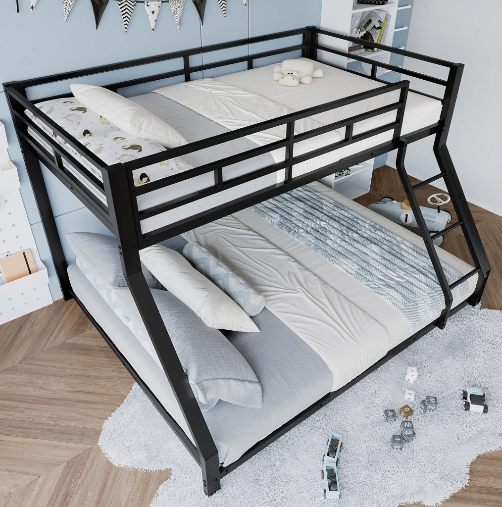 Letto a castello in metallo nero 90x200/140x200 cm