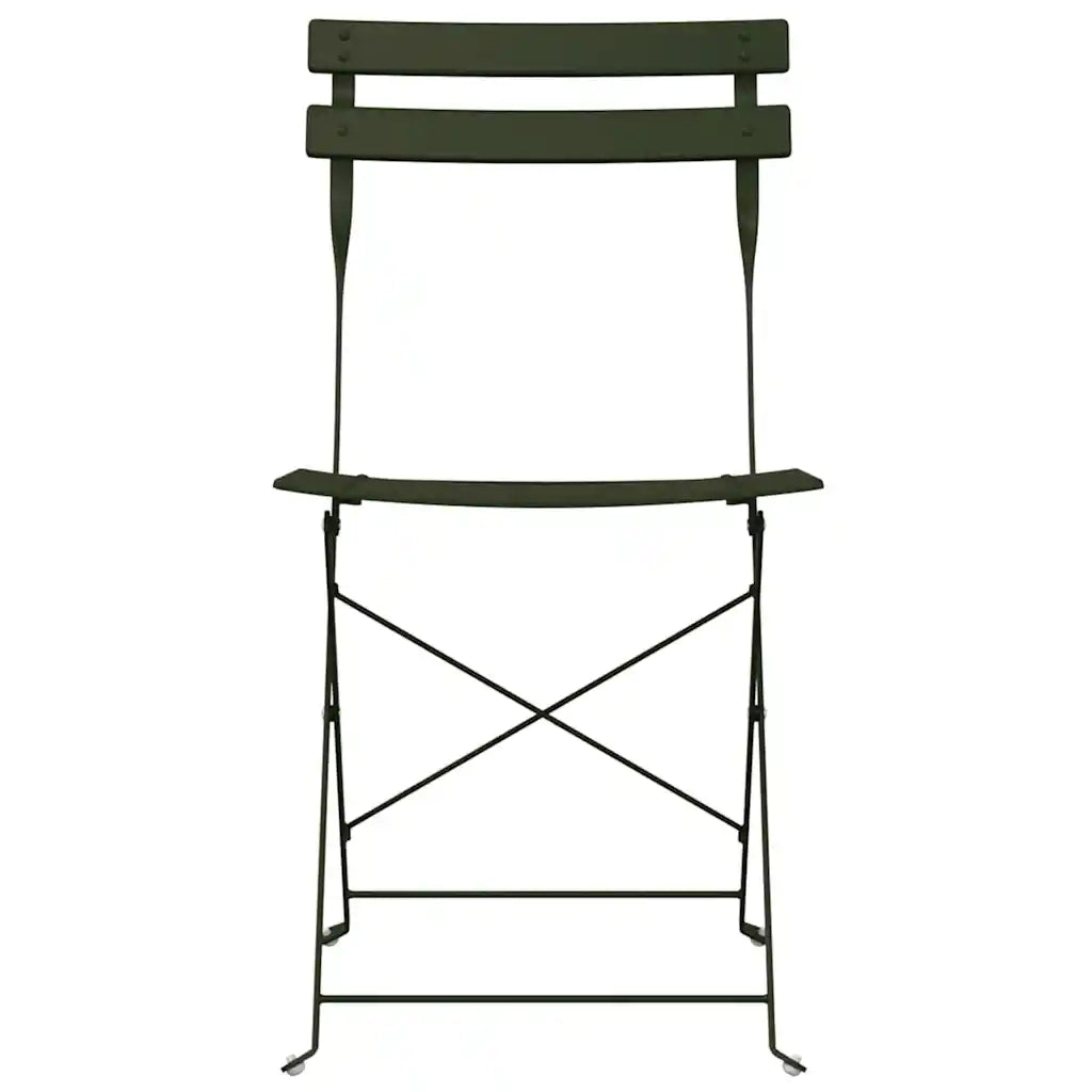 Sedia Pieghevole da Giardino 2 pz | Sedie da Esterno Verde 42 x 46 x 82cm Metallo