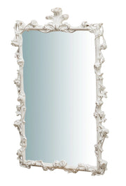 Biscottini SPECCHIERA DA PARETE IN LEGNO FINITURA BIANCO ANTICATO L59XPR6XH98 cm Made in Italy