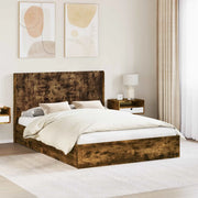 Struttura del letto con stoccaggio e testata Rovere Fumo 3414011
