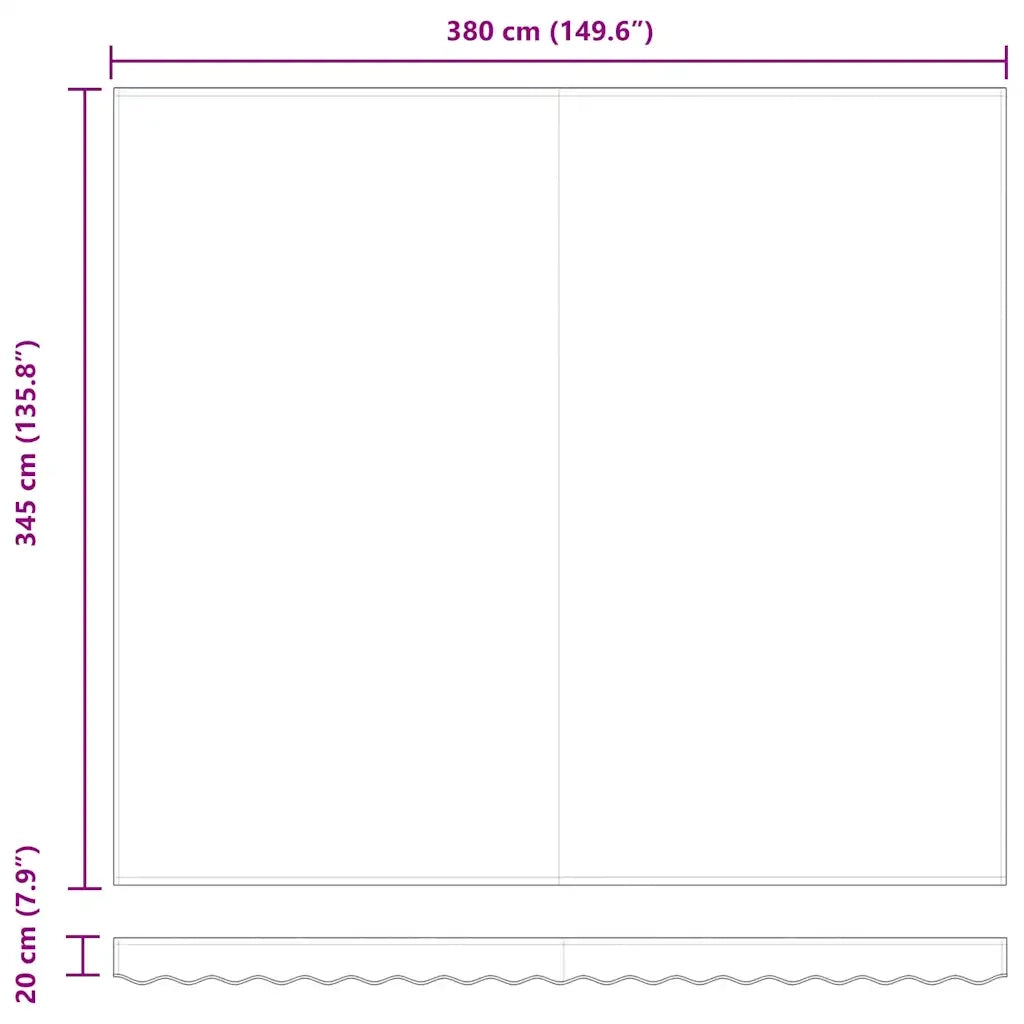 Telo di ricambio per tenda da sole Bianco 4 × 3,5 m Poliestere 42000575